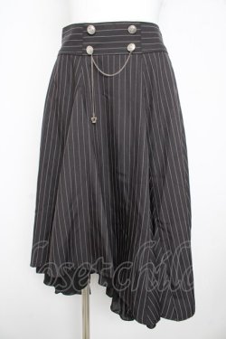 画像1: axes femme / アシメ×フレアミディスカート F 黒 Y-26-02-23-222-AX-SK-SZ-ZY