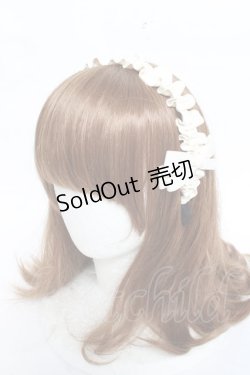 画像1: m petit by misako / ギャザーリボンカチューシャ  生成り Y-26-02-23-021-LO-AC-SZ-ZT639-F004