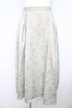 画像1: an another angelus / リリーフラワーサテンタックスカート  グリーン Y-26-02-23-224-CA-SK-SZ-ZY