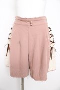 axes femme / 編み上げショートパンツ  ピンク Y-26-02-23-228-AX-PA-SZ-ZY