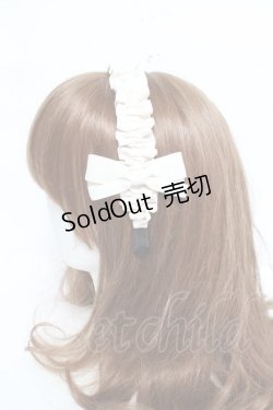 画像2: m petit by misako / ギャザーリボンカチューシャ  生成り Y-26-02-23-021-LO-AC-SZ-ZT639-F004