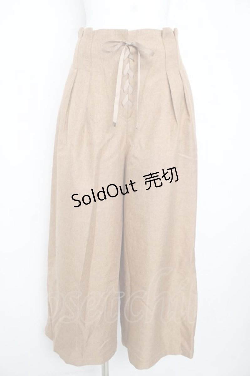 画像1: axes femme / サス付編上ハイウエストパンツ M ブラウン（公式色展開イエロー） Y-26-02-23-231-AX-PA-IG-ZI (1)