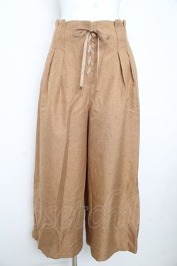 画像1: axes femme / サス付編上ハイウエストパンツ M ブラウン（公式色展開イエロー） Y-26-02-23-231-AX-PA-IG-ZY