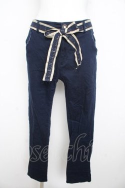 画像1: axes femme / 裾ロールアップストレッチパンツ  ネイビー Y-26-02-23-232-AX-PA-SZ-ZI