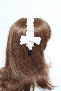 画像3: m petit by misako / ギャザーリボンカチューシャ  生成り Y-26-02-23-021-LO-AC-SZ-ZY