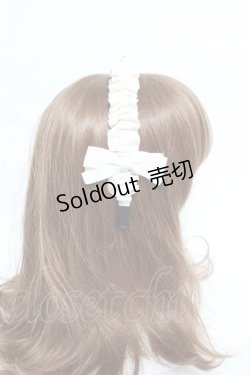 画像3: m petit by misako / ギャザーリボンカチューシャ  生成り Y-26-02-23-021-LO-AC-SZ-ZT639-F004