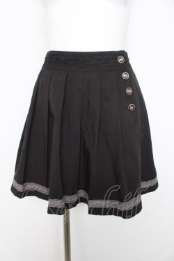 画像1: axes femme / 釦使いプリーツキュロット M 黒 Y-26-02-23-235-AX-PA-SZ-ZY