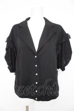 画像1: axes femme / レース袖ジャケット  黒 Y-26-02-27-051-AX-TO-SZ-ZY