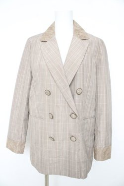 画像1: axes femme / ダブル釦ビッグジャケット  ベージュ Y-26-02-27-052-AX-JA-SZ-ZY