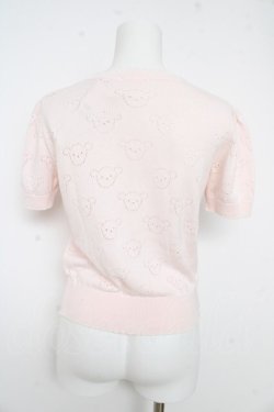 画像2: Nile Perch / くま透かしカーディガン  ピンク Y-26-02-27-055-LO-TO-SZ-ZY