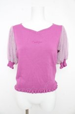 画像1: axes femme POETIQUE / ハートネックニットプルオーバー M パープル Y-26-02-27-058-AX-TO-SZ-ZS (1)