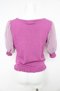 画像2: axes femme POETIQUE / ハートネックニットプルオーバー M パープル Y-26-02-27-058-AX-TO-SZ-ZY