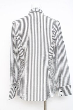 画像2: MIHO MATSUDA / ストライプブラウス M グレー Y-26-02-27-068-GO-BL-SZ-ZY