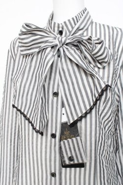 画像3: MIHO MATSUDA / ストライプブラウス M グレー Y-26-02-27-068-GO-BL-SZ-ZY