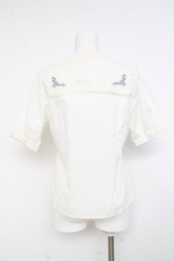 画像2: F i.n.t / ローズ刺繍レース衿ブラウス  白 Y-26-02-27-070-CA-BL-SZ-ZY