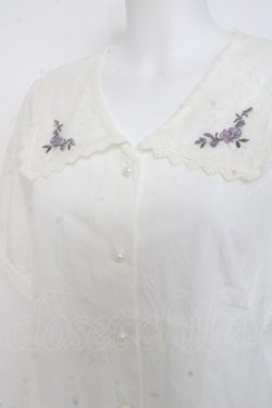 画像3: F i.n.t / ローズ刺繍レース衿ブラウス  白 Y-26-02-27-070-CA-BL-SZ-ZY