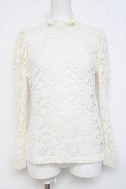 画像1: F＆A / 総レースパワショルトップス  白 Y-26-02-27-073-LO-TO-SZ-ZY