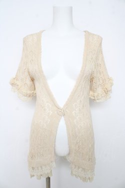 画像1: axes femme / 透かし編みカーデ  生成り Y-26-02-27-010-AX-TO-SZ-ZY