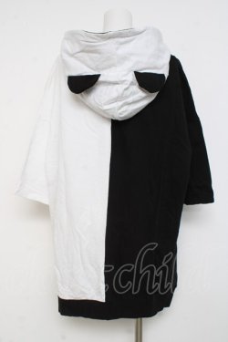 画像1: ankoROCK / PANDA半袖プルパーカー  黒×白 Y-26-02-27-086-PU-TO-SZ-ZY