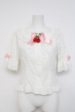 画像1: BABY, THE STARS SHINE BRIGHT / ゆらゆらいちごのHappy Berry Presentブラウス  シロ Y-26-02-27-089-BA-BL-IG-ZY