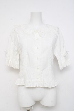 画像1: BABY, THE STARS SHINE BRIGHT / うさみみ５分袖ブラウス  シロ Y-26-02-27-091-BA-BL-IG-ZY