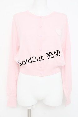 画像1: Angelic Pretty / Heartワッペンニットカーディガン  ピンク Y-26-02-27-095-AP-TO-IG-ZY