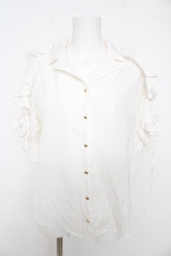 画像1: axes femme / レースアップフリル袖ブラウス M 白 Y-26-02-27-012-AX-BL-SZ-ZY