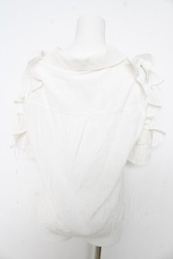 画像2: axes femme / レースアップフリル袖ブラウス M 白 Y-26-02-27-012-AX-BL-SZ-ZY