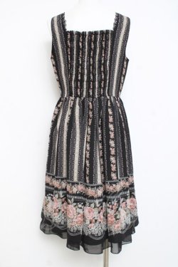 画像2: axes femme / ローズストライプジャンスカ M 黒 Y-26-02-27-099-AX-OP-SZ-ZY