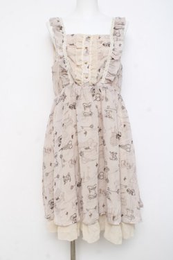 画像1: axes femme / アンティーク猫ワンピース  生成り Y-26-02-27-100-AX-OP-SZ-ZY