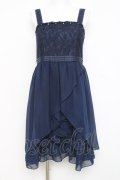 axes femme / レース切替ワンピース  紺 Y-26-02-27-101-AX-OP-SZ-ZY