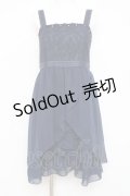axes femme / レース切替ワンピース  紺 Y-26-02-27-101-AX-OP-SZ-ZI
