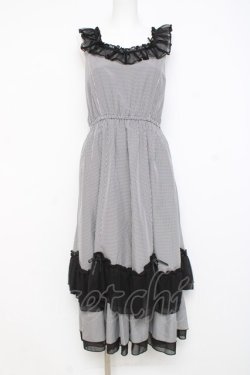 画像1: axes femme / ローズリボンチェックワンピース F 黒 Y-26-02-27-102-AX-OP-SZ-ZY