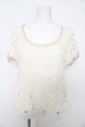 axes femme / レースデザイン半袖プルオーバー  生成り Y-26-02-27-013-AX-BL-SZ-ZY