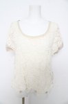 画像1: axes femme / レースデザイン半袖プルオーバー  生成り Y-26-02-27-013-AX-BL-SZ-ZI (1)