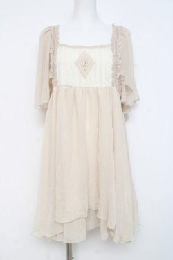 画像1: axes femme / バタフライ袖楊柳チュニック M 生成り Y-26-02-27-103-AX-SK-SZ-ZY