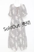 axes femme / ミルフィーユローズ柄ワンピース M チャコール Y-26-02-27-104-AX-OP-SZ-ZY