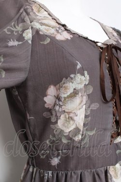 画像3: axes femme / ミルフィーユローズ柄ワンピース M チャコール Y-26-02-27-104-AX-OP-SZ-ZY