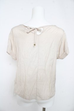 画像2: axes femme / レースデザイン半袖プルオーバー  生成り Y-26-02-27-013-AX-BL-SZ-ZY