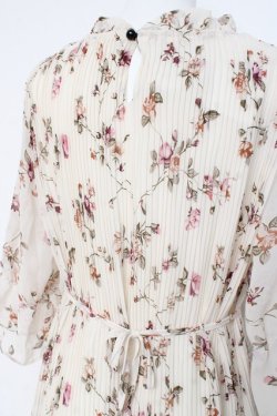 画像3: axes femme / 細プリーツ花柄ワンピース  生成り Y-26-02-27-106-AX-OP-SZ-ZY