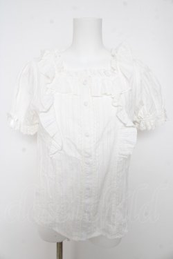 画像1: axes femme kawaii / ドット柄コットン風ブラウス M 白 Y-26-02-27-014-AX-BL-SZ-ZY