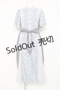 axes femme / チェック切替パッチワークワンピース F サックス Y-26-02-27-109-AX-OP-SZ-ZI