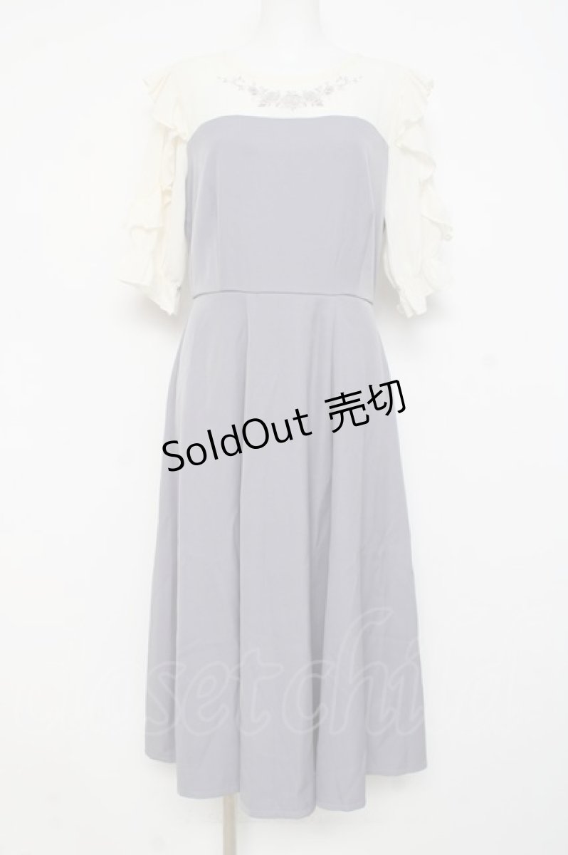 画像1: axes femme / ローズ刺繍ドッキングワンピース F ラベンダー Y-26-02-27-110-AX-OP-SZ-ZI (1)