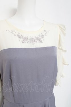 画像3: axes femme / ローズ刺繍ドッキングワンピース F ラベンダー Y-26-02-27-110-AX-OP-SZ-ZY