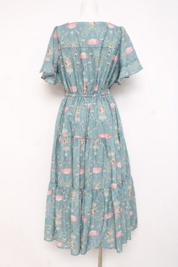 画像2: axes femme / レーヌローズ柄ワンピース  グリーン Y-26-02-27-111-AX-OP-SZ-ZY