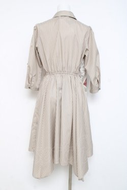 画像2: axes femme / 柄切替イレヘムシャツワンピース M ベージュ Y-26-02-27-114-AX-OP-SZ-ZY