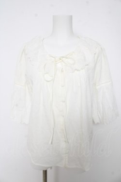 画像1: axes femme / クロスリボンブラウス M 白 Y-26-02-27-015-AX-BL-SZ-ZY