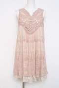 axes femme / チュールレースカットチュニ M 淡ピンク Y-26-02-27-116-AX-OP-SZ-ZY