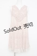 axes femme / チュールレースカットチュニ M 淡ピンク Y-26-02-27-116-AX-OP-SZ-ZY