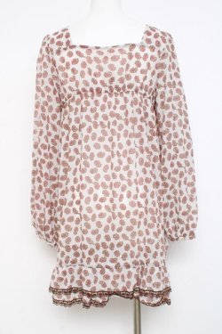 画像2: axes femme / 総柄チュニ M 白 Y-26-02-27-120-AX-TO-SZ-ZY